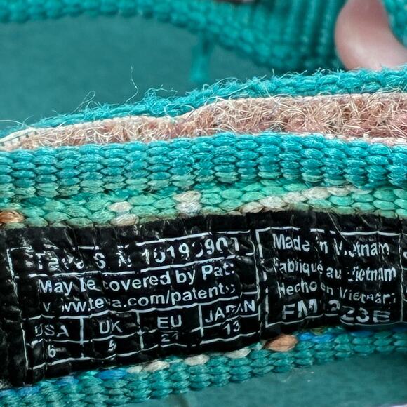 Teva Hurricane XLT 2 Green Pink Unicorn Adjustable Strap Sandals Kids Size 6 - Picture 7 of 8